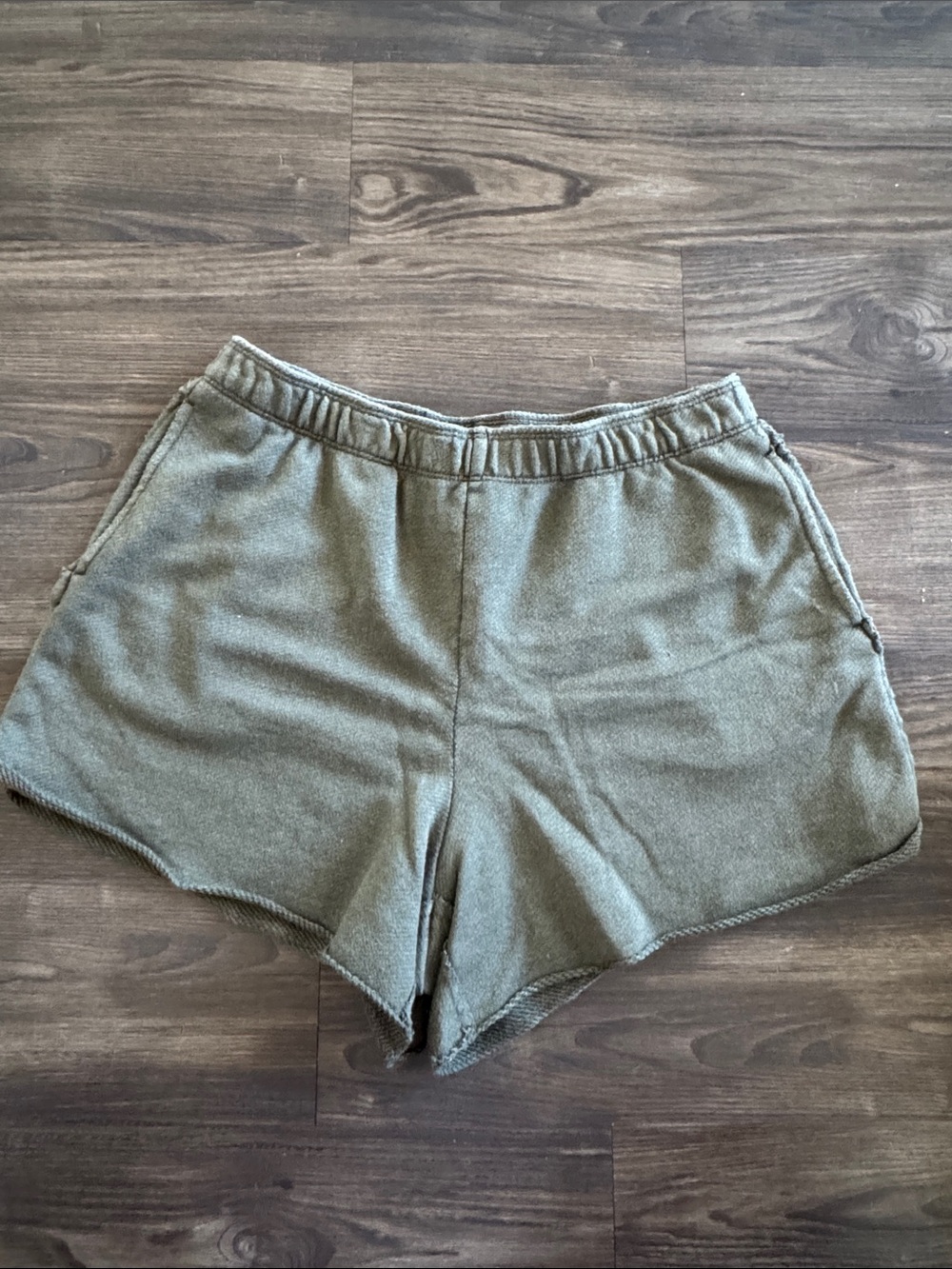 aerie Olive Green Athletic Shorts with Elastic Waist